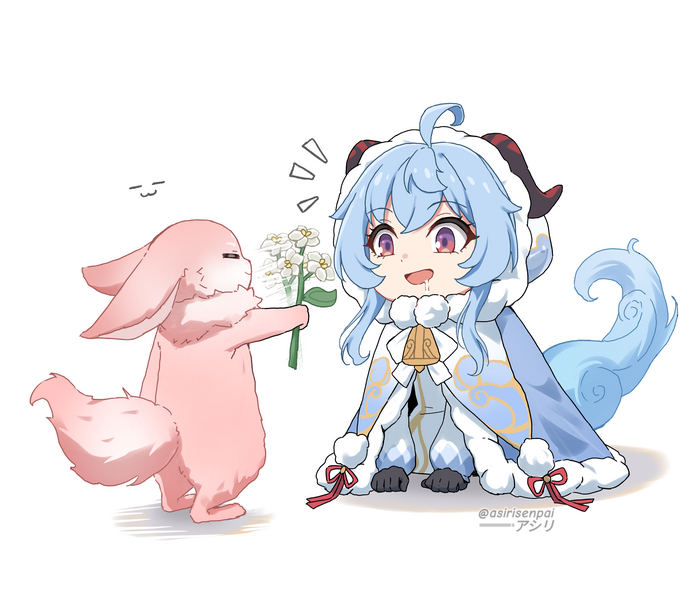 Лиса кормит козу