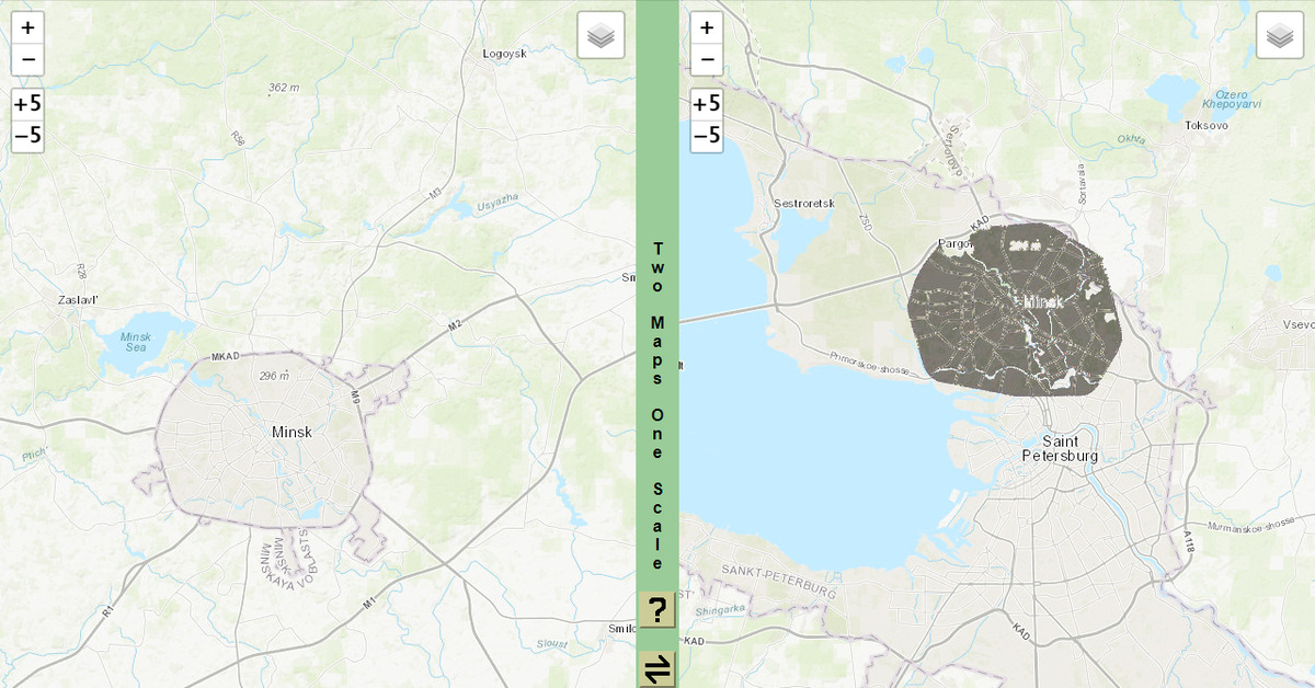 Сравнение размеров городов