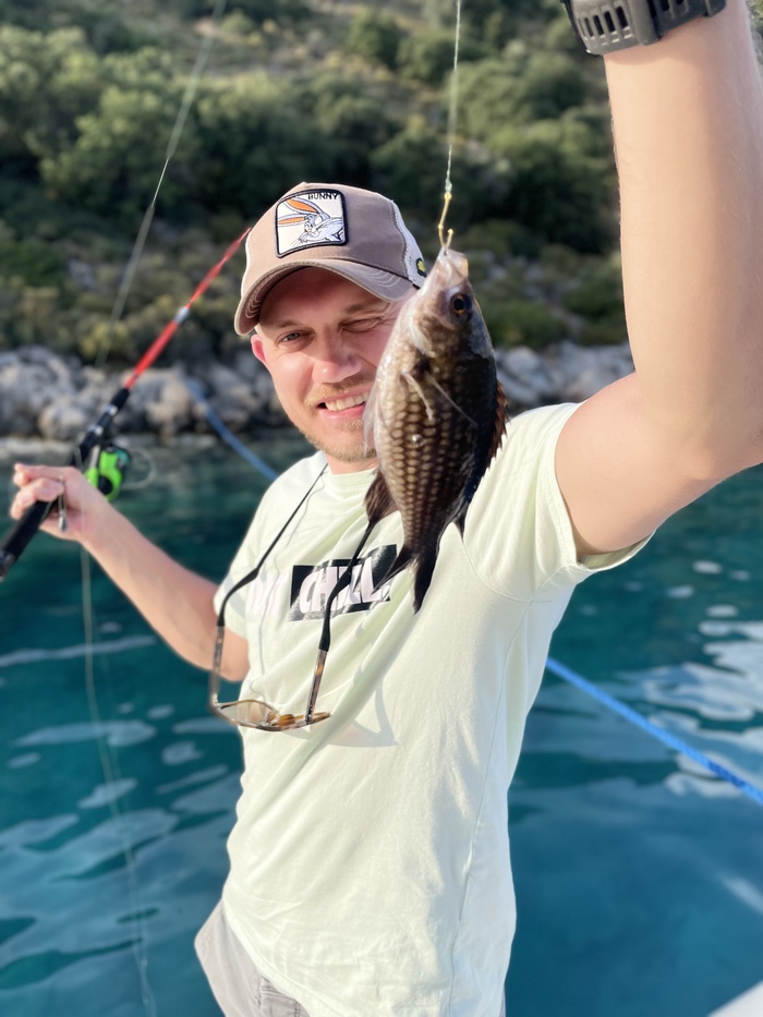 Еще ловилась рыба Фугу (которая надувается как бейсбольный мяч)