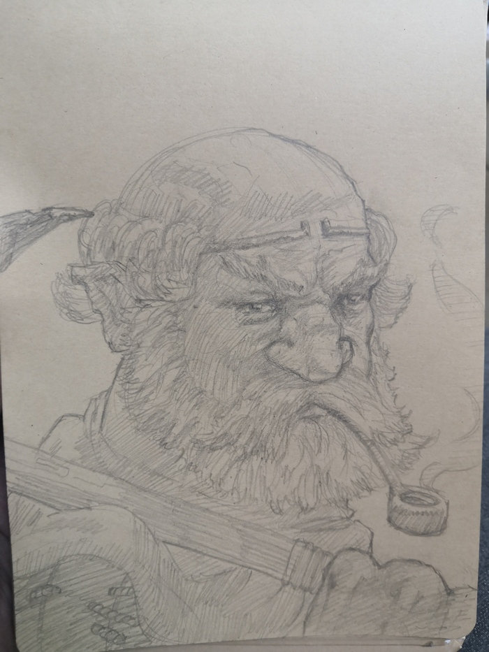 Скетч дворфа-рудокопа