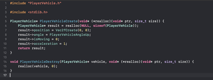 Реализация класса PlayerVehicle