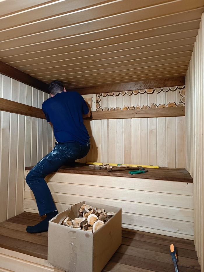 отделка бани спилами