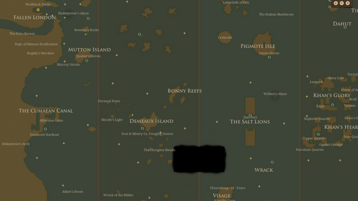 Лишь точки по краям карты постоянны. Остальные порты рандомизируются в случае смерти капитана.