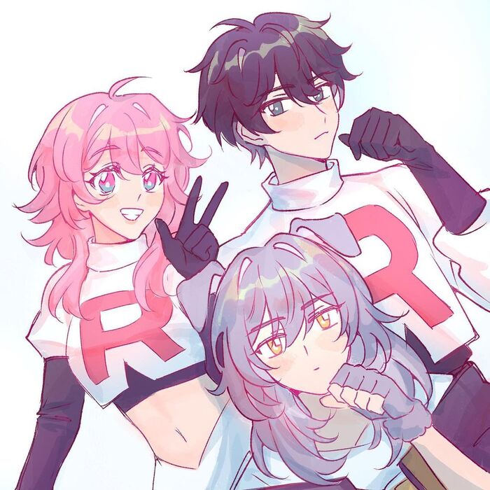 ! !  "R"   !       Anime Art, , Honkai: Star Rail, March 7th (Honkai: Star Rail), Stelle (Honkai: Star Rail), Dan Heng (Honkai: Star Rail)