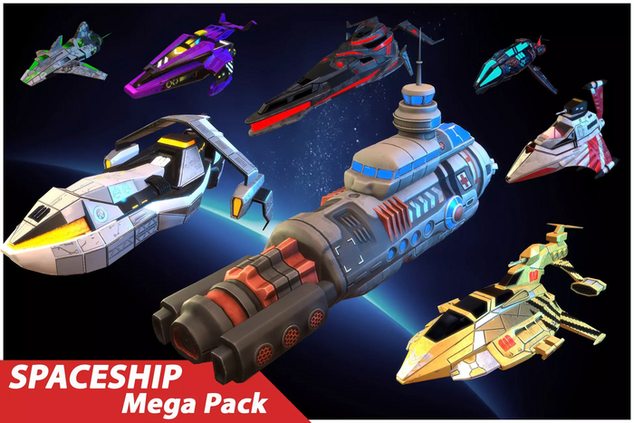        stylized spaceships mega pack  asset store unity  , , Gamedev,  , , , Unity, Low poly, 3D, Asset store, Unity3D, , YouTube