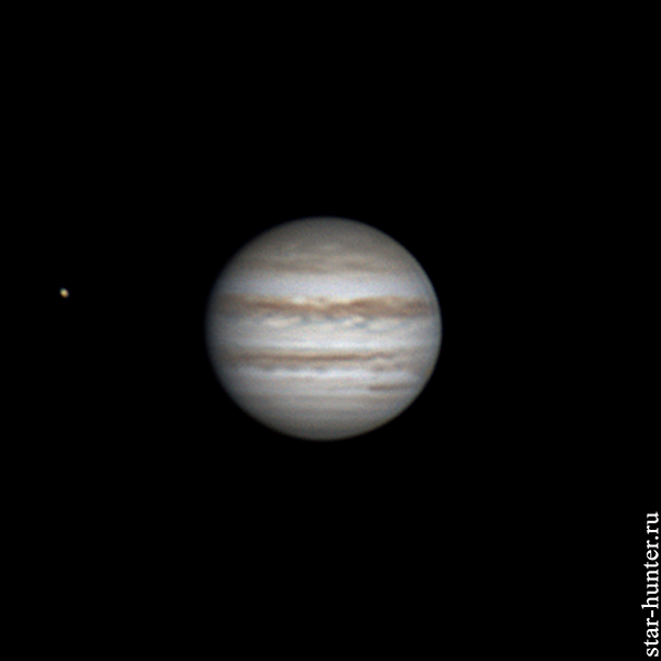 Ио и Юпитер, 9 февраля 2024 года, 20:28 Юпитер, Астрофото, Астрономия, Космос, Starhunter, Анапа, Анападвор