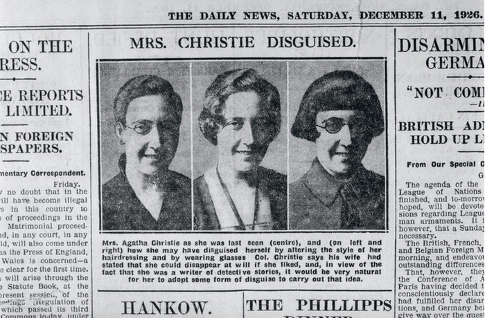 В объявлении о розыске Кристи в Daily News показано, как «королева детектива» могла изменить внешность, не желая быть найденной