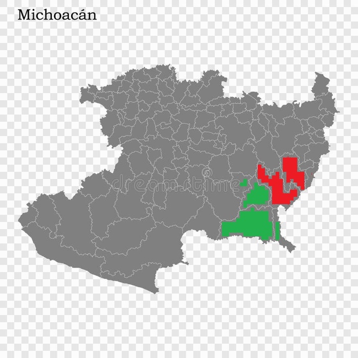 Зеленным отмечены территории Gente del Señor del Valle. Красным районы за которые идет конфликт