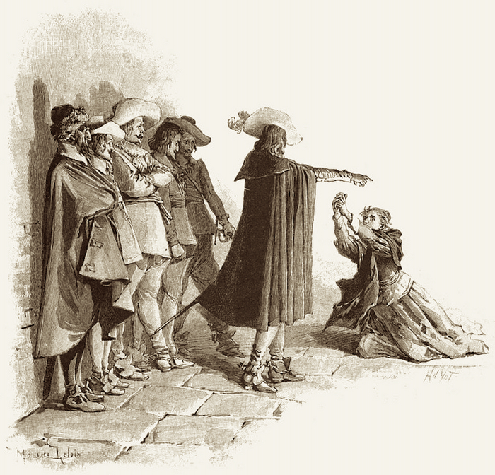 Миледи приговаривают к смерти. Рисунок Мориса Лелуара