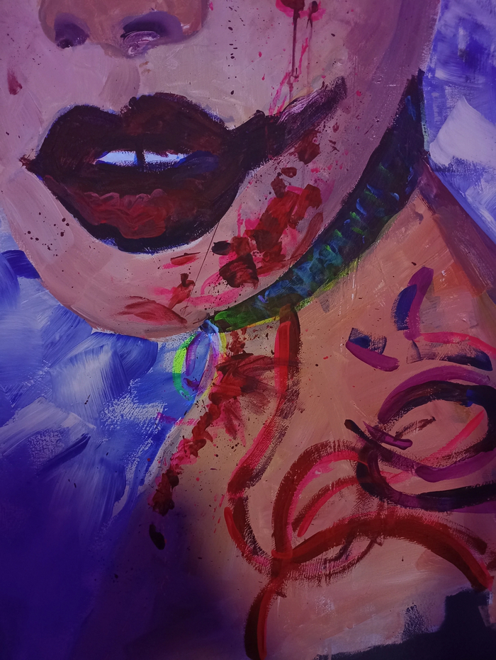 Стена Живопись, Акрил, Ультрафиолет, Роспись стен, Длиннопост