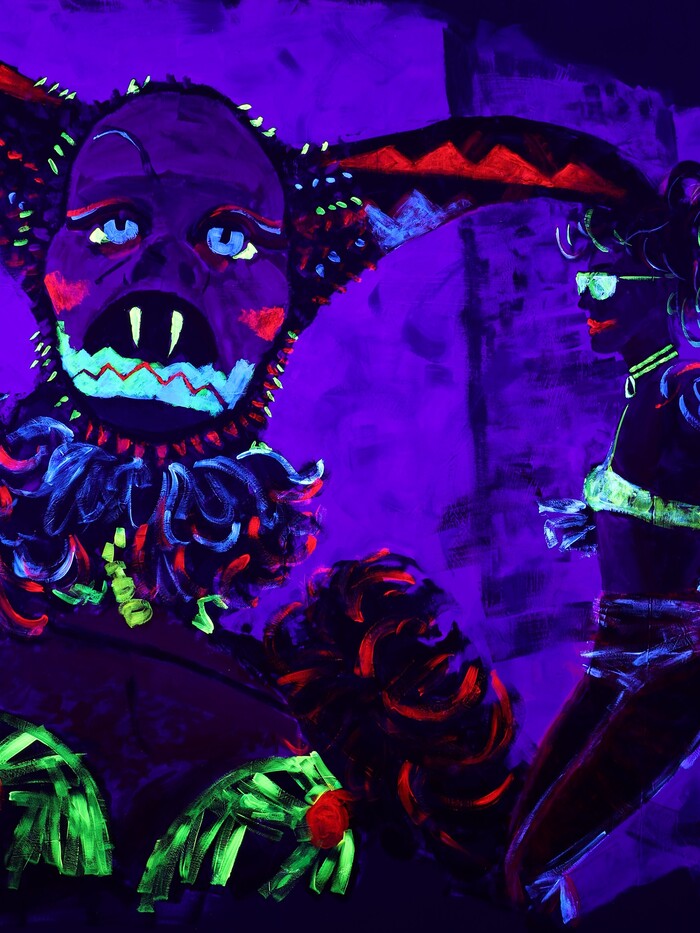 Стена Живопись, Акрил, Ультрафиолет, Роспись стен, Длиннопост