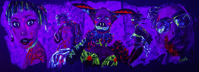 Стена Живопись, Акрил, Ультрафиолет, Роспись стен, Длиннопост