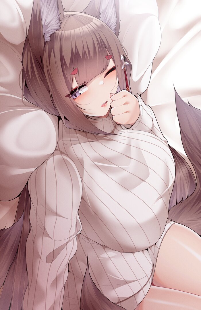 Amagi Samip, , , Anime Art, Azur Lane, Amagi, Animal Ears, , , Twitter ()