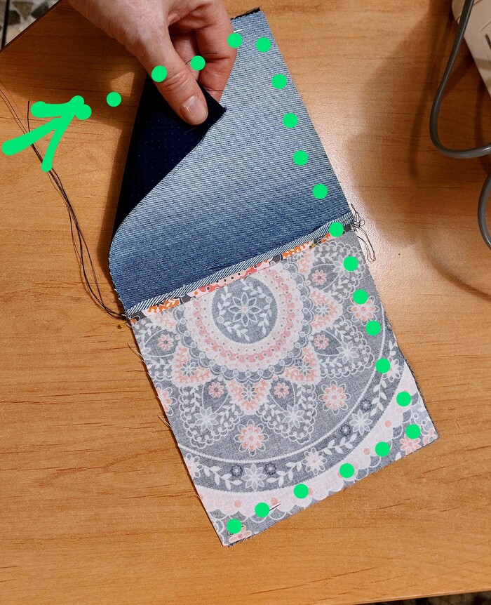 Зеленым отмечено как нужно сшить.