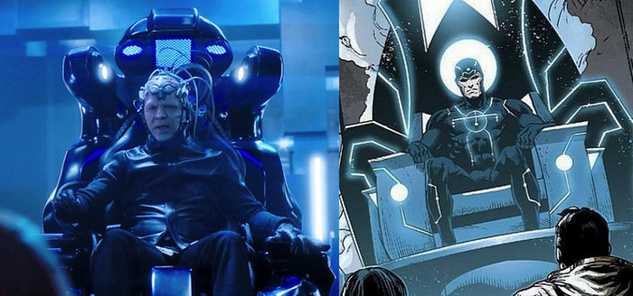 Слева Мыслитель из сериала. Справа Метрон из комиксов. Даже "шлемы" одинаковые!