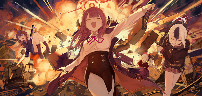 Крутые тянки не смотрят на взрыв