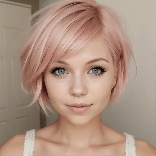     [blonde | (short pink hair:1.2)]