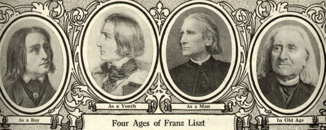 Эту открытку Листу подарила на день рождения редакция финской газеты Musikaanen. Интересный факт - на последнем фото изображён совсем не Ференц, а его бабушка, Марженка Лист. Ференц в старости стал очень неё похож.