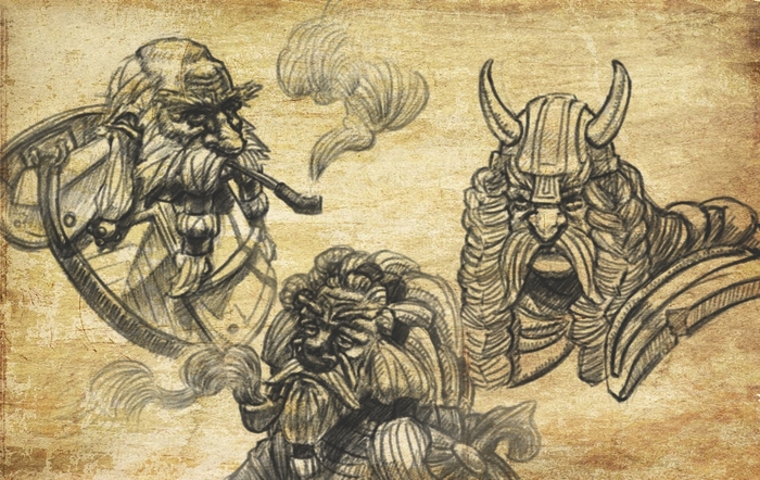 Скетчи дворфов