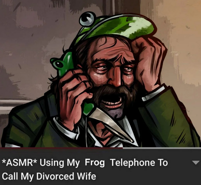 Использую свой телефон-лягушку чтобы позвонить своей бывшей жене