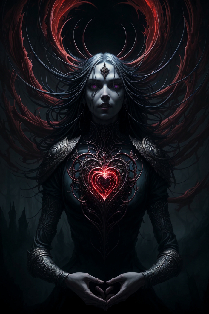 Prompt: heart of darkness horror art by beksinski and szukalski and giger and and pyromallis and dzo and iris compiet and seb mckinnon and, digital art, highly detailed, intricate, (sharp focus:1.43), (trending on artstation hq:1.15), deviantart, pinterest