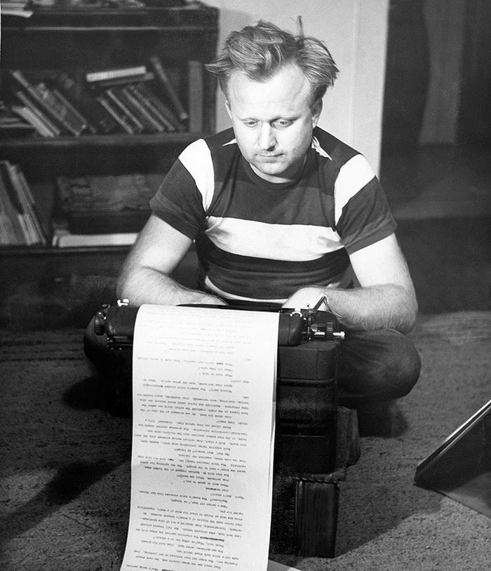 Молодой и бритый журналист Фрэнк. Бороду он отпустил, когда потребовалось сделать снимок для обложки немецкого перевода «Дракона в море» (фото: Джек Вэнс)