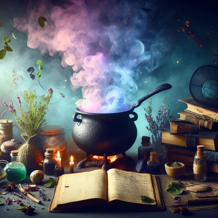 Witch's cauldron  , Dall-e, , , , , ,  ,   , 2D, 