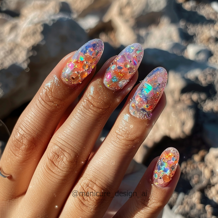 Маникюр вдохновленный текстурой драгоценных камней Часть 2