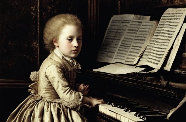 то ли Моцарт, то ли его сестра на концерте перед императорской четой