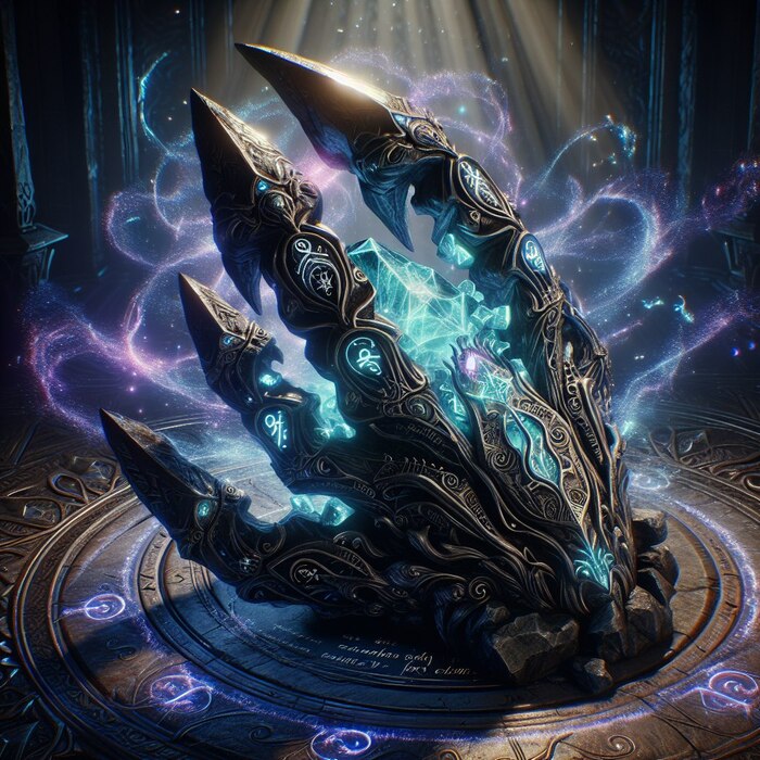 Obsidian luminous energy epic black magic artifact