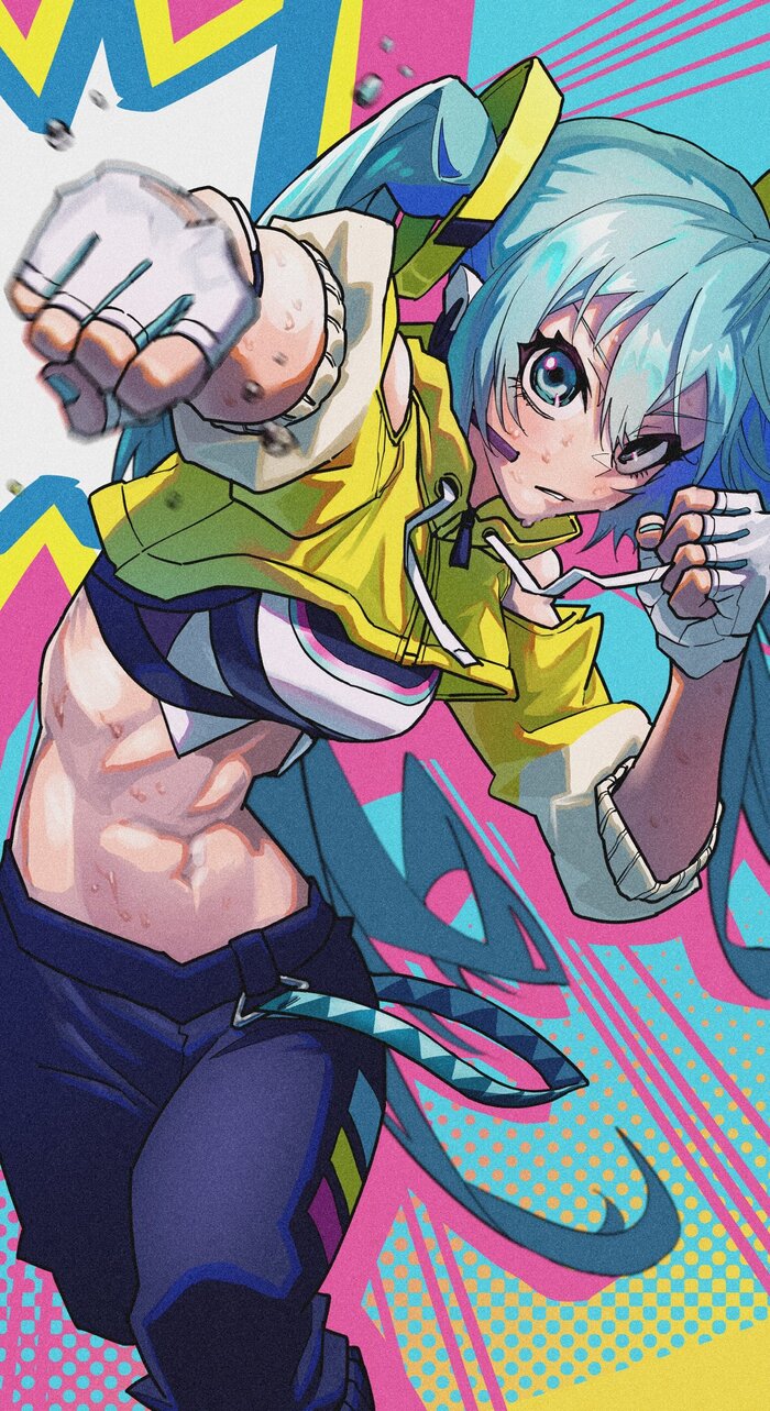 Hatsune miku #020 Anime Art, , Hatsune Miku,  , Fitness boxing