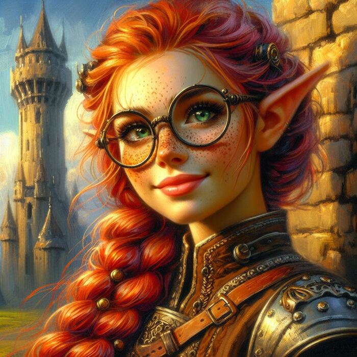 Cute elf girl  , Dall-e, , , Lady, , , , Game Art,   , 