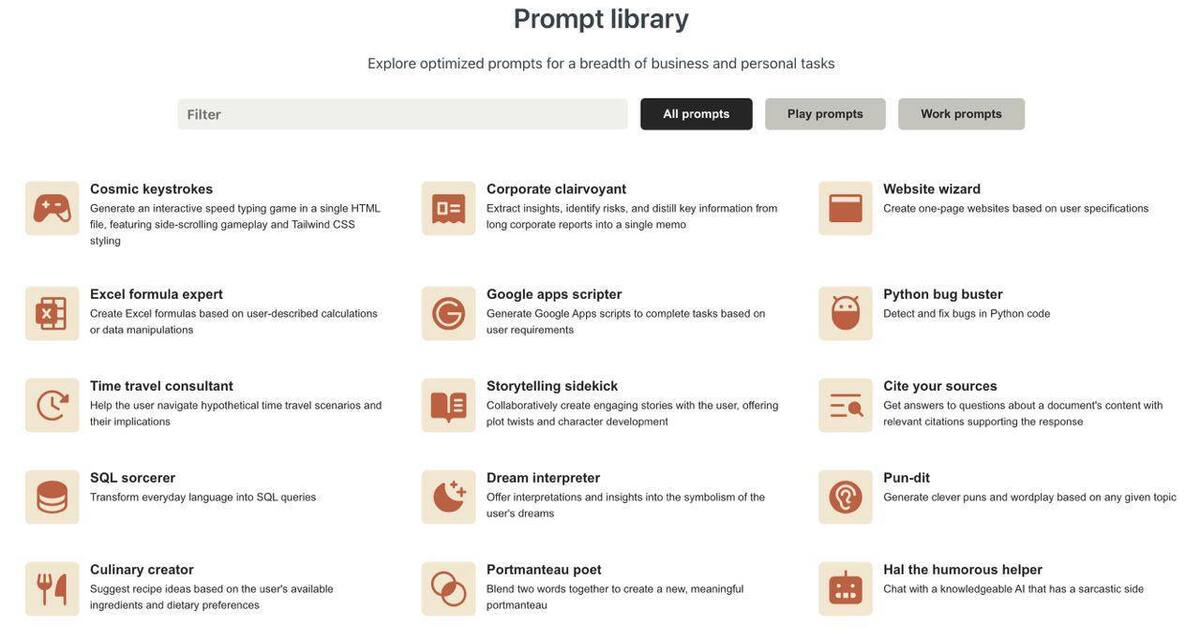 Prompt library