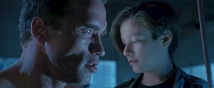 "Can you learn stuff shich you haven't been programmed with so you can be more human?" "My CPU is neural net processor, a learning computer. The more contact I have with humans the more I learn"