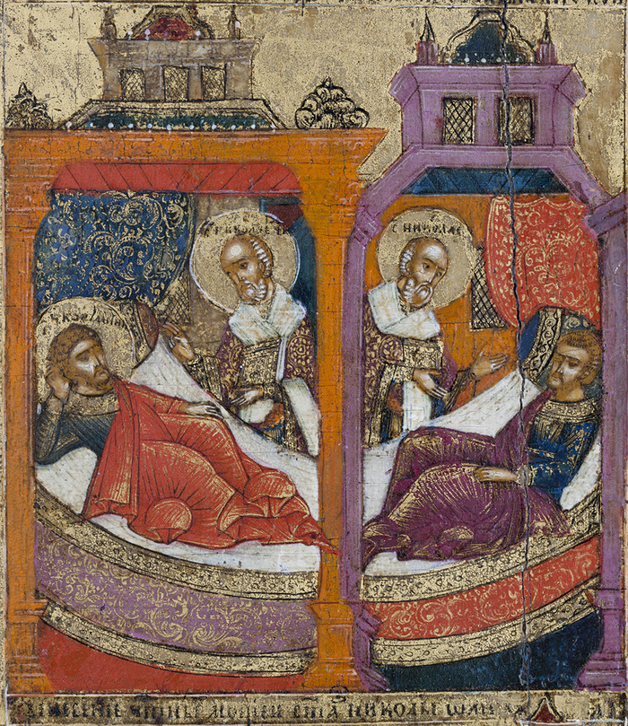 Николай Можайский со сценами жития, 1762 год. Фрагмент.