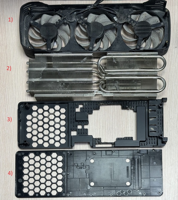 Разбор охлаждения palit rtx 3070 ti по частям