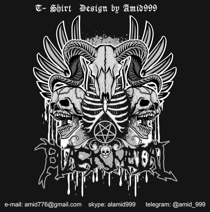 Gothic sign with ram skull