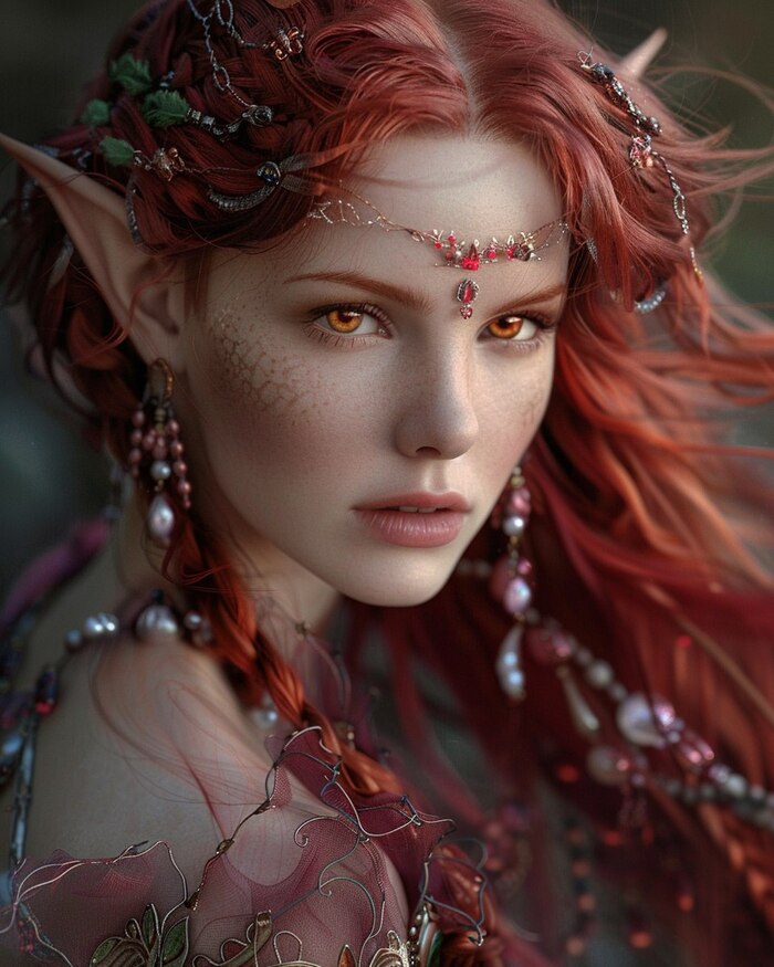 Forest elf  , , , Lady, Midjourney,   , 2D, , Game Art, 
