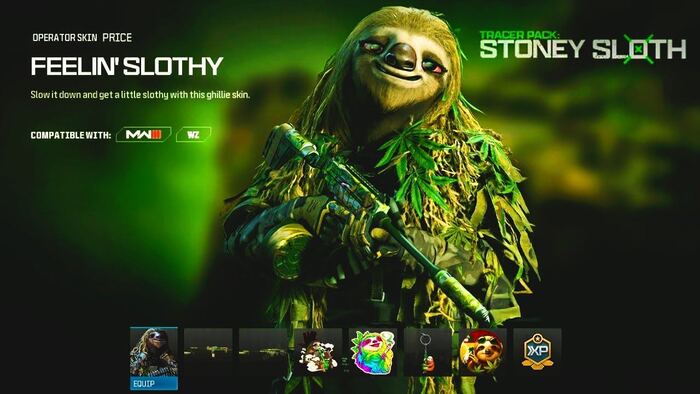 В Call of Duty добавили скин накуренного ленивца