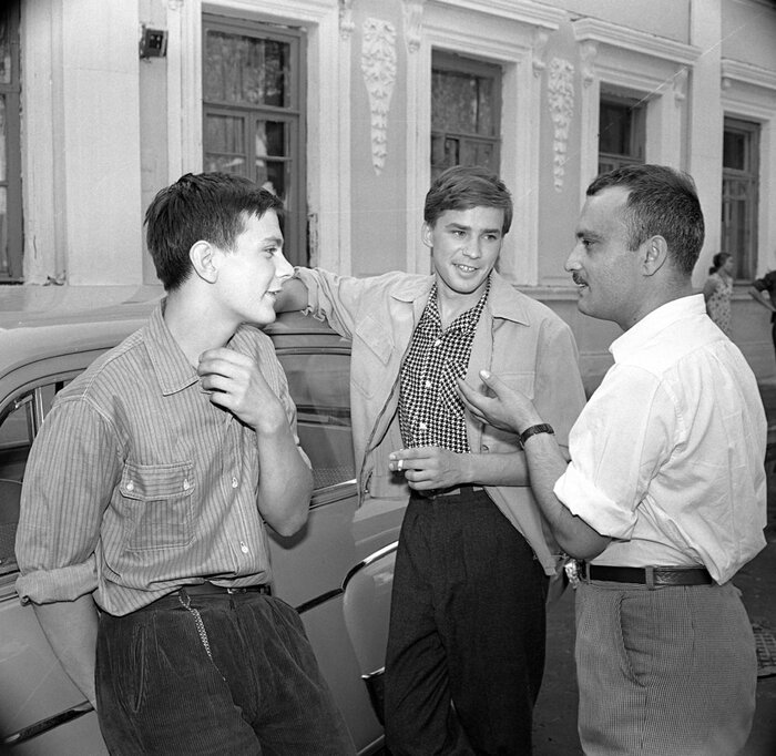 Георгий Данелия с Никитой Михалковым и Алексеем Лосевым