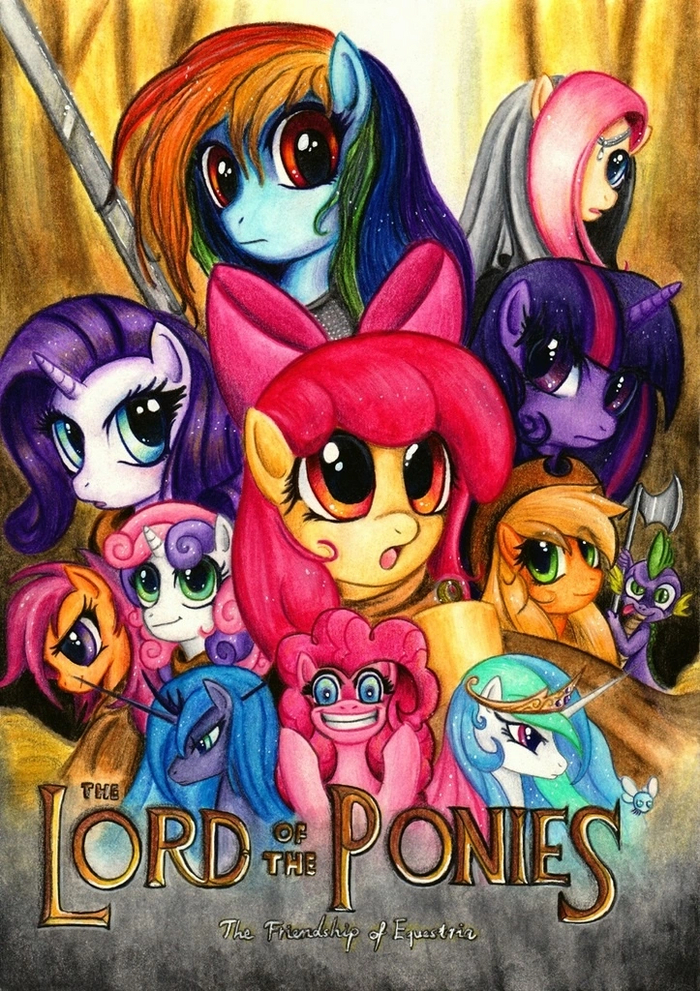   My Little Pony, Princess Celestia, Princess Luna, Twilight Sparkle, Rarity, Rainbow Dash, Applejack, Fluttershy, Scootaloo, Applebloom, Sweetie Belle, Spike, Pinkie Pie
