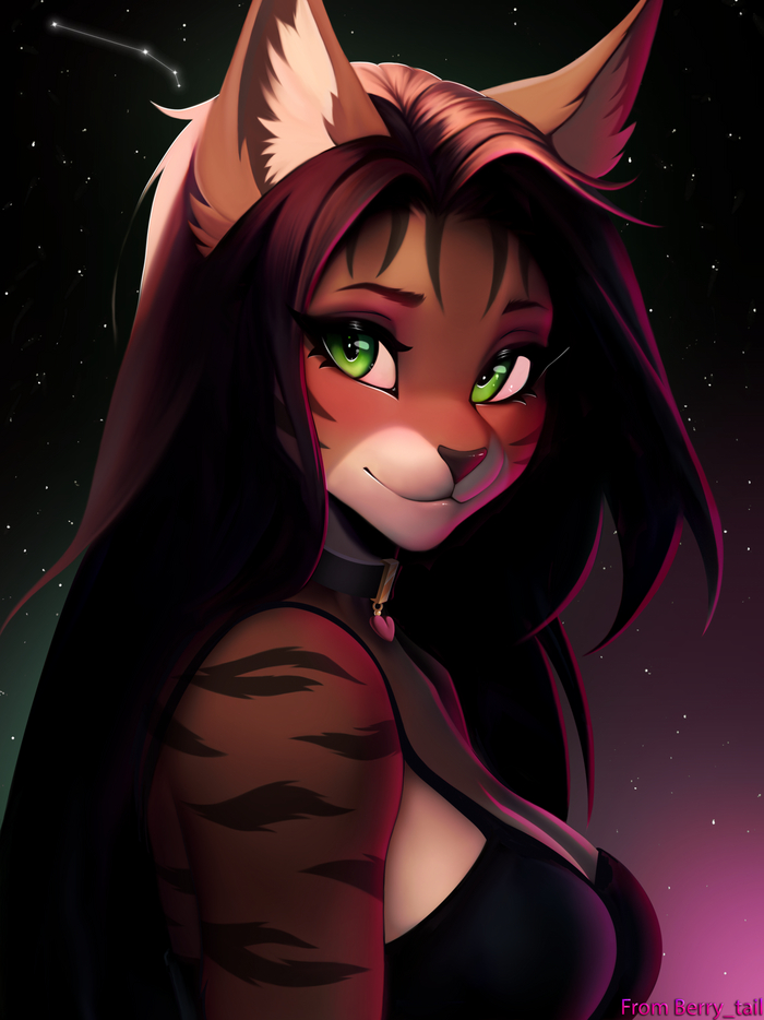 Feyra and stars , , , Furry Cat, Berry_tail