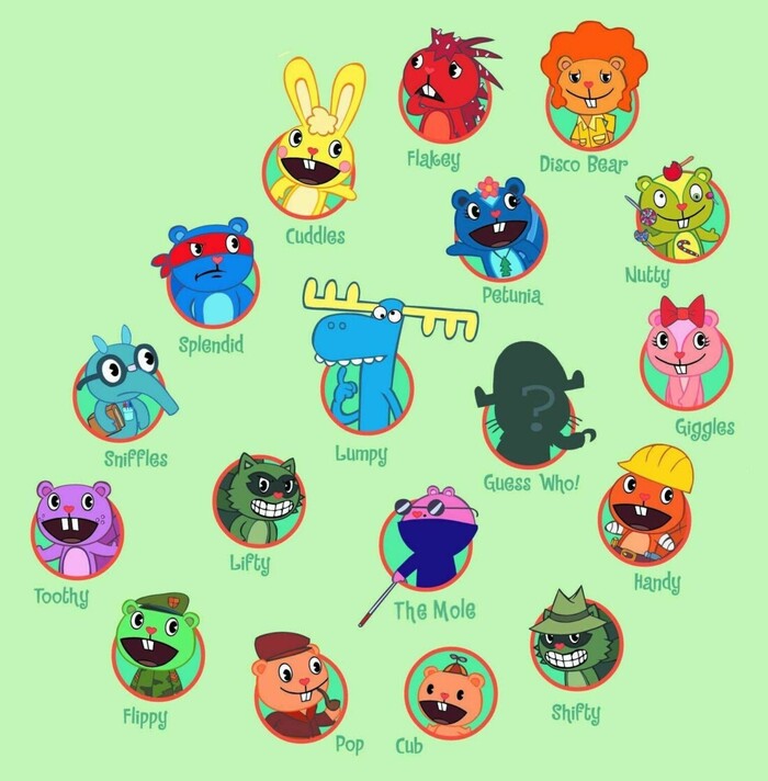 Часть персонажей Happy Tree Friends