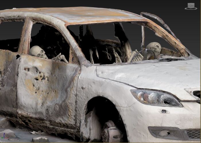 Burnt Down Car #2 Terminator 2 Judgment Day 3D Print Model 3D , 3D , ,  ,  , 3D ,  2:  , , 