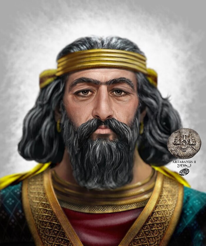 (Облик Артабана III, реконструированный по монете)