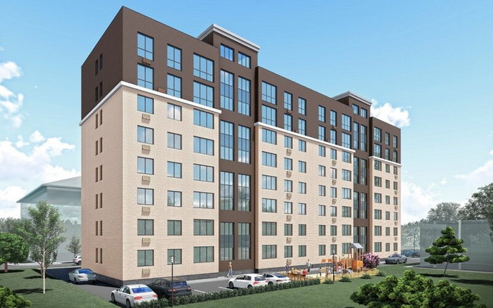 Восточная сторона - граничит с двумя 10-ти этажных МКД, которые частично перекрывают вид из квартир крайней восточной части