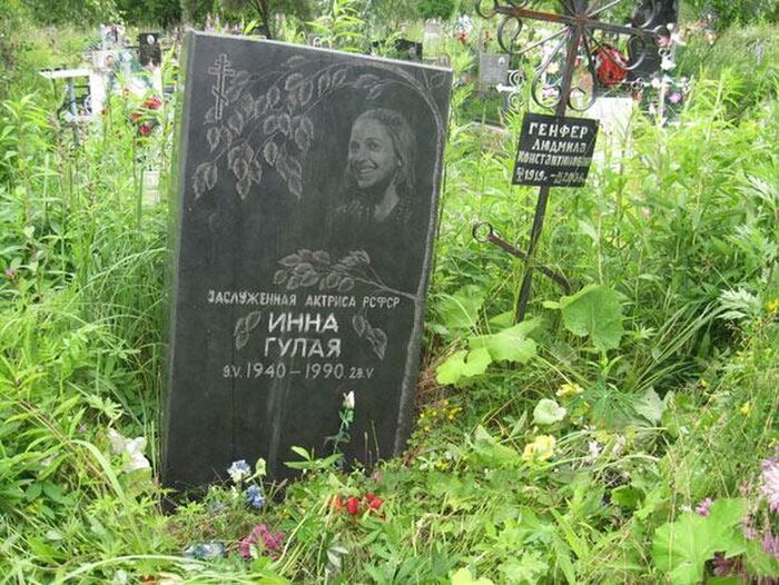 Могила Инны Гулая на Домодедовском кладбище под Москвой