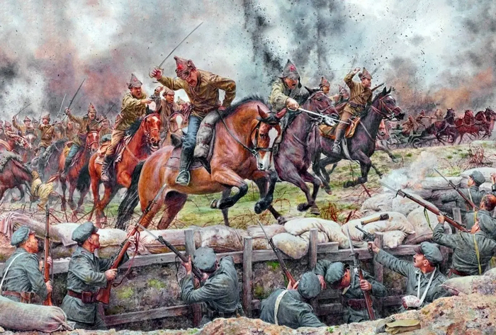 "Прорыв Первой Конной Армии в 1920 г. Польская кампания". Художник Стив Нун.