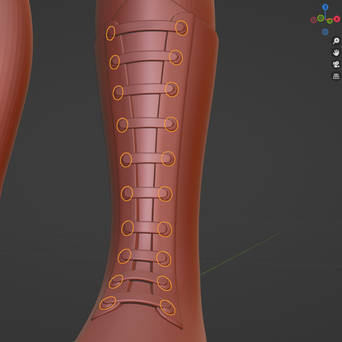 Это будет вместо таких металлических колечек, в которые вдеваются шнурки, нувыпонели