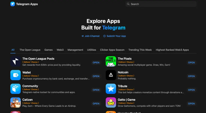    Telegram Apps Center